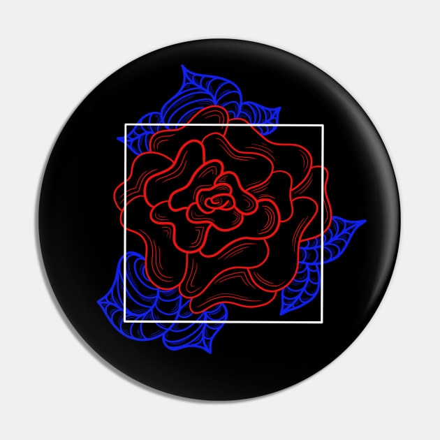 Minimalist Rose Line Art Pin by Virtually Vivid