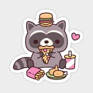 Cute Raccoon Eating Fast Food Magnet