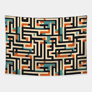 Maze of Dreams: Pastel Labyrinth Journey Tapestry