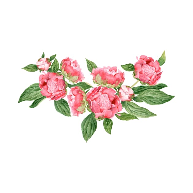 Watercolor Peonies by le2chis