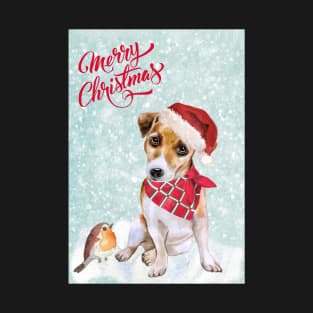 Jack Russell Terrier Merry Christmas Santa Dog T-Shirt