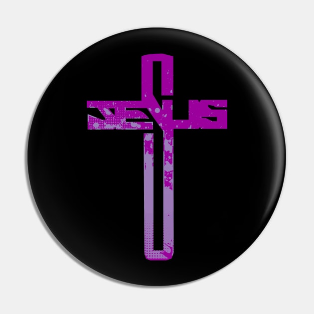 Purple Jesus Cross Pin by AlondraHanley