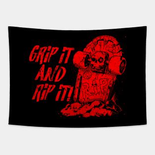 Grip it and Rip it! - red Tapestry