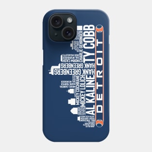 Detroit Baseball Team All Time Legends, Detroit City Skyline Phone Case