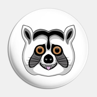 Cute raccoon face classic cartoon Pin