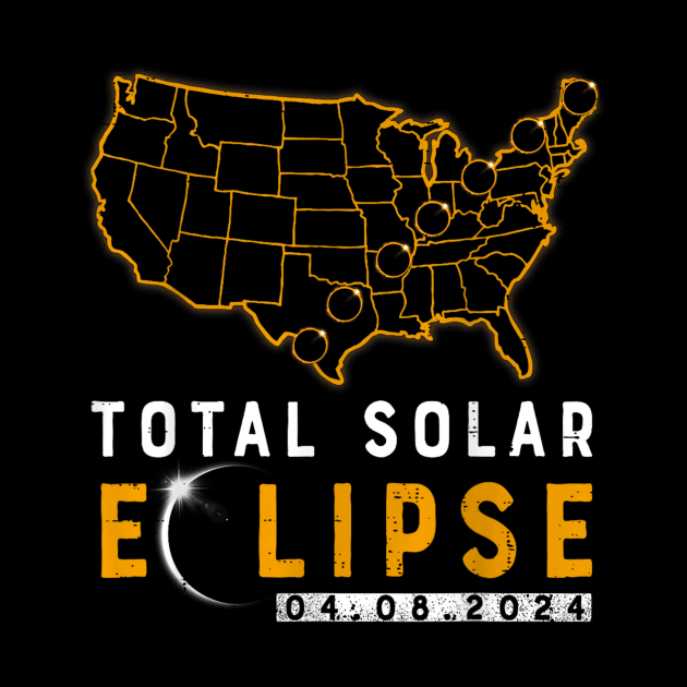 America Totality Total Solar Eclipse99 April 8 2024 USA Map by Derrick Ly