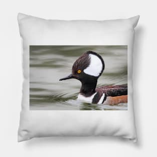 Closeup Hoody - Hooded Merganser Pillow