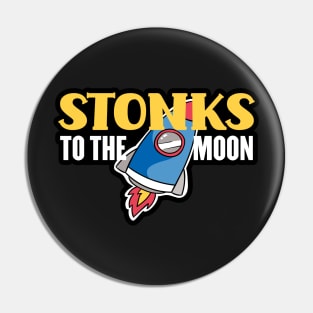 Stonks To The Moon Funny Day Trader Stock Trading Gift Pin