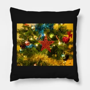 Buy Christmas Greeting Cards red and green baubles Pillow