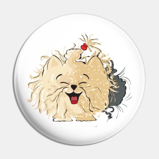 Tousled yorkie Pin