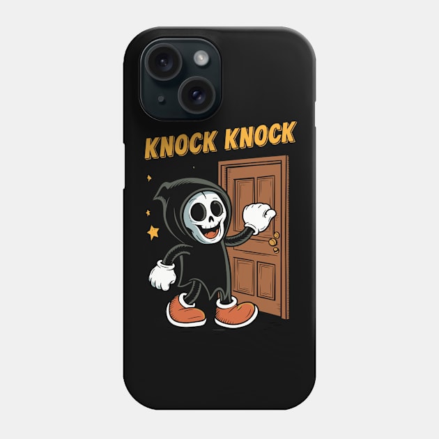 Funny Grim Reaper Knocking On A Door Phone Case by Custom Prints HD