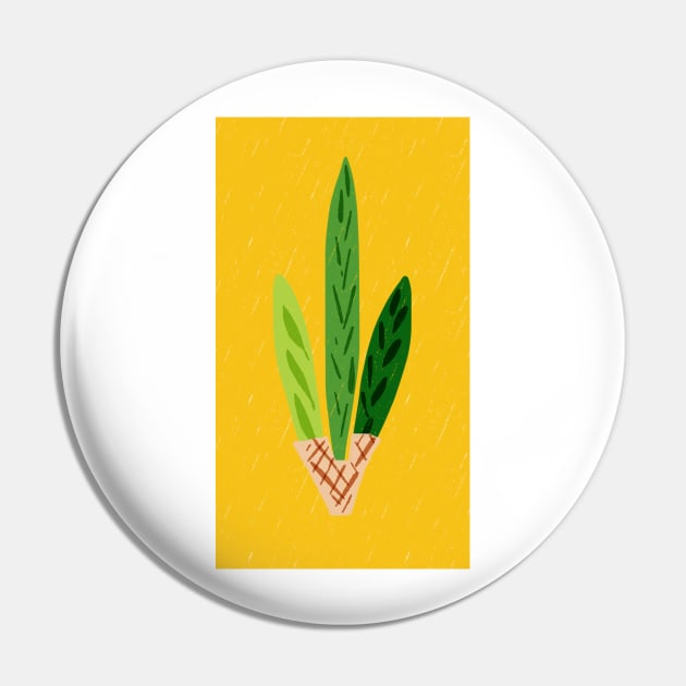 Lulav Yellow Gold Print Pin by TillaCrowne