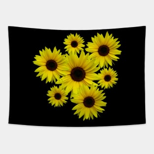 blooming sunflowers sunflower bloom flowers bunch Tapestry