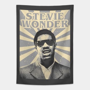 Younger Stevie Wonder Retro Grey Tapestry