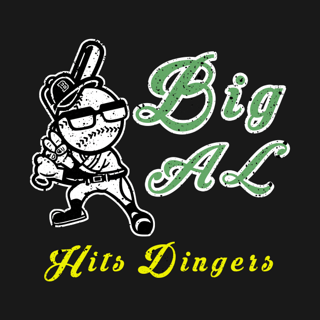 Big Al Hits Dingers T-shirt Funny Baseball Little Tee by Imm0rtalAnimati0n