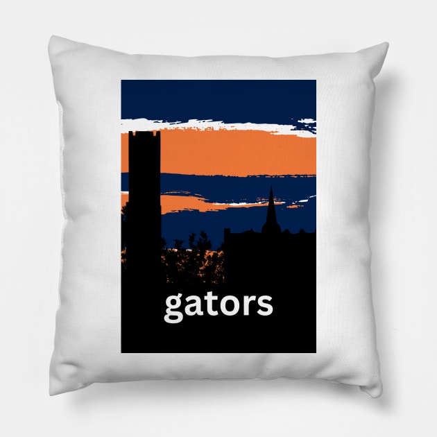 Gators University of Florida Century Tower - updated design Pillow by tziggles