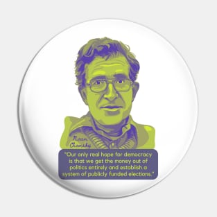 Noam Chomsky Portrait and Quote Pin