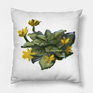 oil painting of plants Pillow