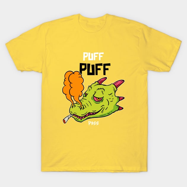 Puff Puff Pass Dragon Design T-Shirt