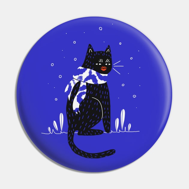 Black Cat with big lips Pin by London Colin