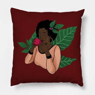 Black coffee time Pillow