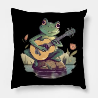 Frog Guitar Acoustic Pillow