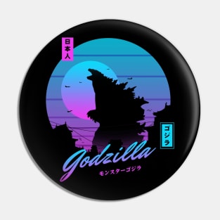 Godzilla sunset Pin