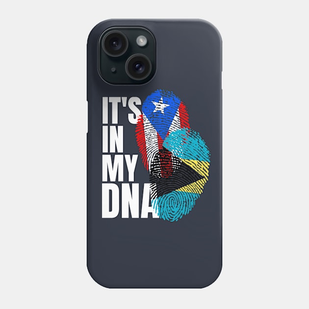 Puerto Rican And Bahamian Mix DNA Flag Heritage Gift Phone Case by Just Rep It!!