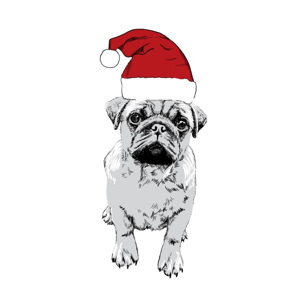 A Christmas Pug Puppy by polliadesign