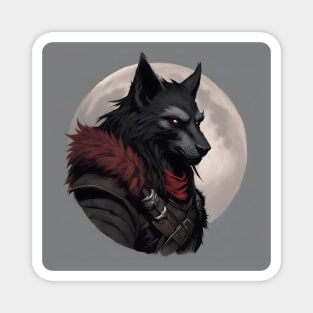 werewolf fantasy art red Magnet