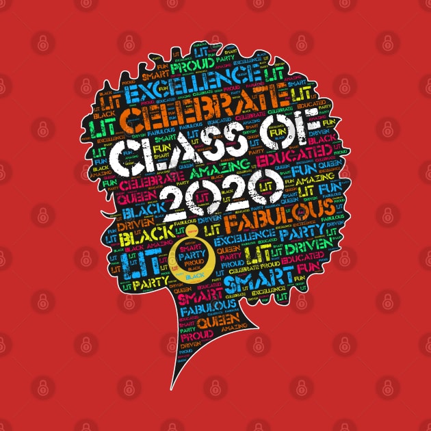 Class of 2020 Black Woman Afro Words by blackartmattersshop