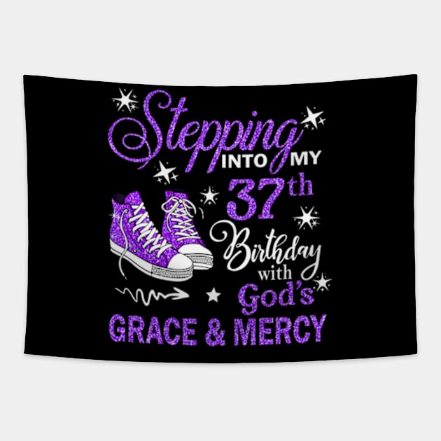 Stepping Into My 37th Birthday With God's Grace & Mercy Bday Tapestry by MaxACarter