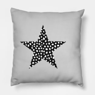 Monochrome, Black and White Dalmatian Dots Pillow