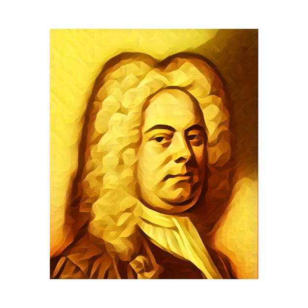 George Frideric Handel Golden Portrait | George Frideric Handel Artwork 6 by JustLit