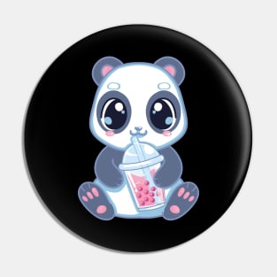 Cute Panda Boba Bubble Tea Panda Bear Boba Drink Pin