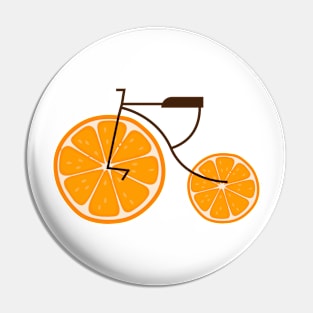 orange wheels bicycle Pin