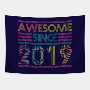 Awesome Since 2019 // Funny & Colorful 2019 Birthday Tapestry