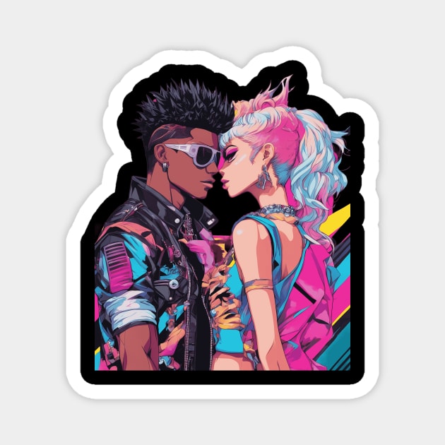 Anime Interracial Love Magnet by animegirlnft