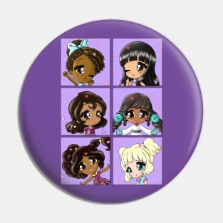 Diverse Girls Chibi Pin