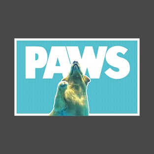 PAWS - Swimming Dog Shark | Jaws Parody T-Shirt