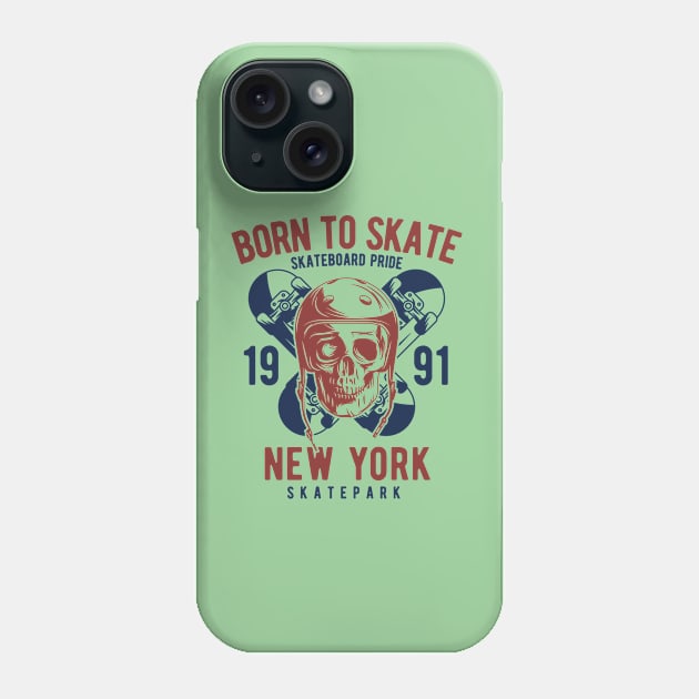 Born to skate 1991 ride skull new york Phone Case by SpaceWiz95