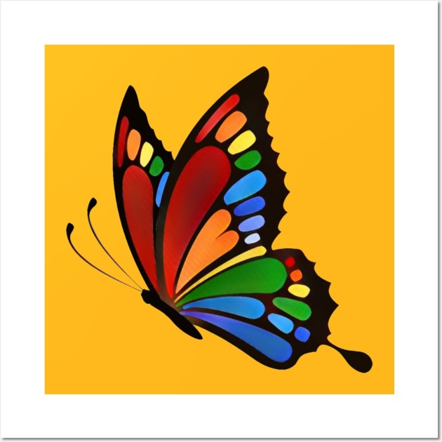 Rainbow Large Butterfly Wall Art