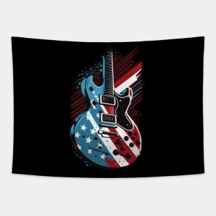 Patriotic USA 4th of July Guitarist Concert Festival Guitar Tapestry