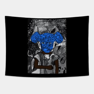 Explore NFT Character - FemaleMask Mystery Night with Doodle Eyes on TeePublic Tapestry