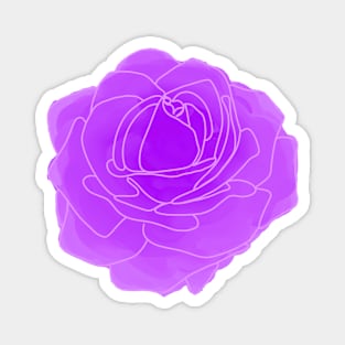 Purple Pop Art Rose Magnet