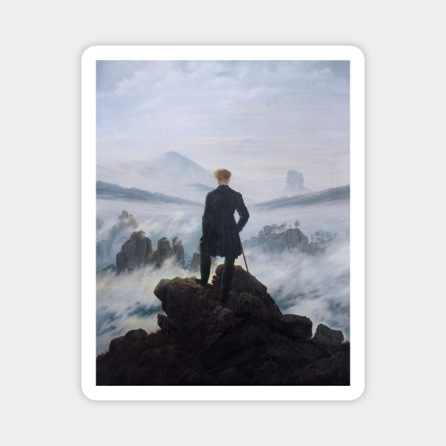 Wanderer Above the Sea of Fog Caspar David Friedrich Magnet by Amanda1775