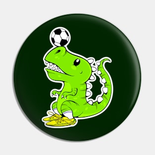 T Rex Soccer Cartoon Pin