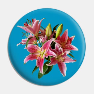 Pink Lily Flowers Pin