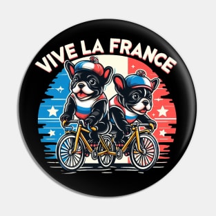 French Bulldog Puppies Racing Bikes Vive le France #2 Pin