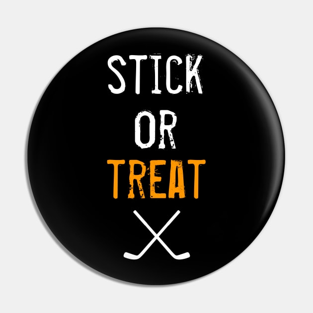 Stick Or Treat - Halloween Hockey Pin by PodDesignShop